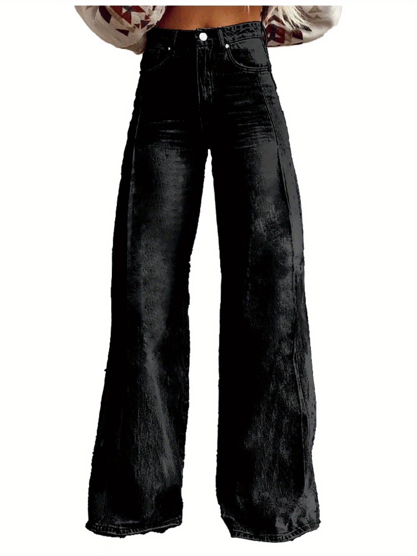 Imitation Jeans Wide Leg Versatile Flared High Waisted 3D Printed Women'S Baggy Pants Abstract Geometry Element A Line Hanging Feel Casual Comfortable Loose Floor Length Pants Spring Autumn Polyester Y2K